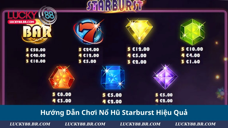 Hướng Dẫn Chơi Nổ Hũ Starburst Hiệu Quả